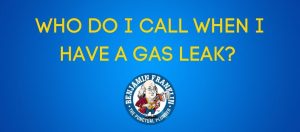 This banner shows the question of who to call when there is a gas leak.