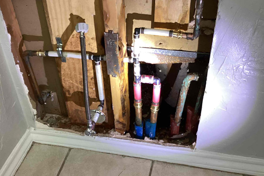 Repaired Copper Pipe