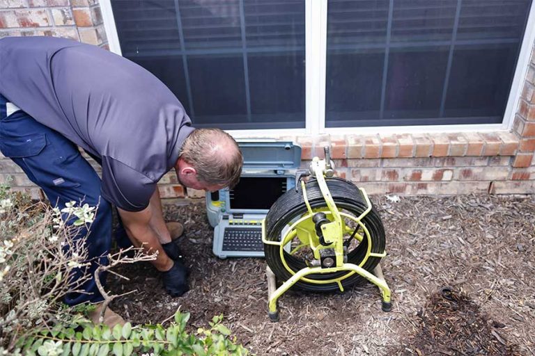 Plumber inspecting underground drain lines in Duncanville, TX